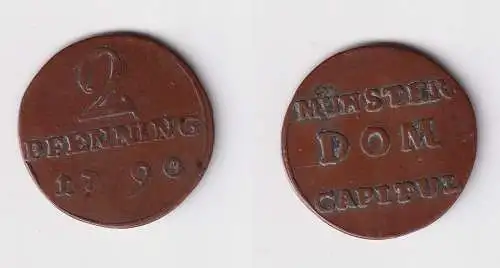2 Pfennig Kupfer Münze Münster Dom Capitel 1790 ss (170448)