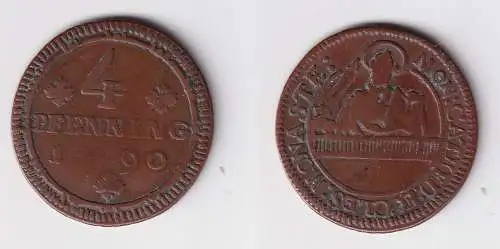 4 Pfennig Kupfer Münze Bistum Münster 1790 f.ss (170329)