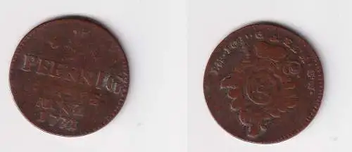 1 Pfennig Kupfer Münze Erfurt 1771 Hochstift (170571)