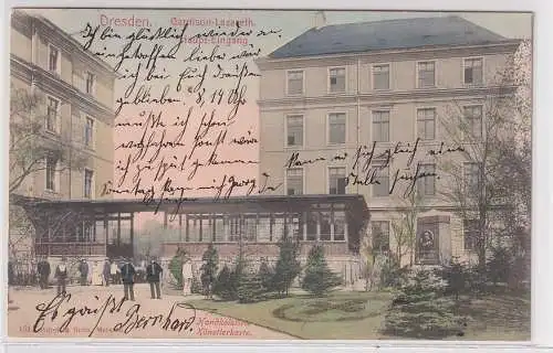 906799 Künstler Ak Dresden - Garnison-Lazareth Haupt-Eingang 1904