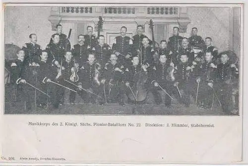 903778 Militär Ak Musikkorp des 2. königl. sächs. Pionier-Bataillons Nr. 22
