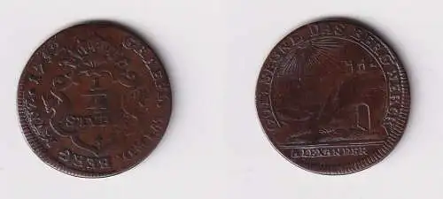 Wied Neuwied 1/4 Stüber Kupfer Münze 1752 Johann Friedrich Alexander (170685)