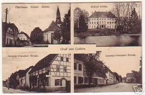 15651 Mehrbild Ak Gruß aus Calbitz Schule usw. 1913