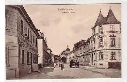 41089 Ak Bischofswerda Dresdnerstrasse um 1910