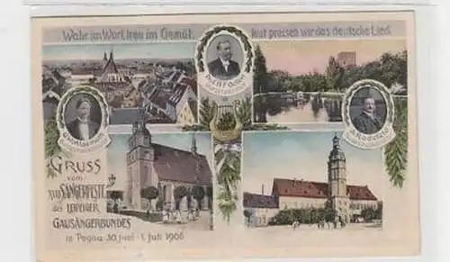 37041 Ak Gruß vom Sängerfeste Pegau 1906