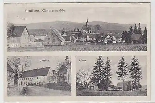67016 Mehrbild Ak Gruß aus Kämmerswalde Totalansicht, Gasthof, Pfarre um 1920