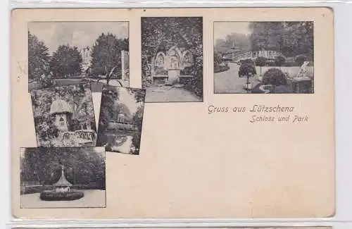 92658 Mehrbild Ak Gruß aus Lützschena Schloss und Park 1915