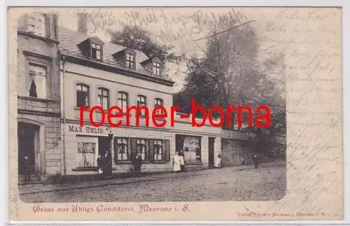 70735 Ak Gruss aus Uhligs Conditorei Meerane 1900