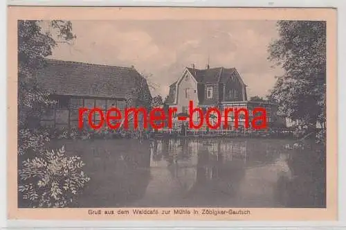 77479 Feldpost Ak Gruß aus dem Waldcafé zur Mühle in Zöbigker Gautsch 1916