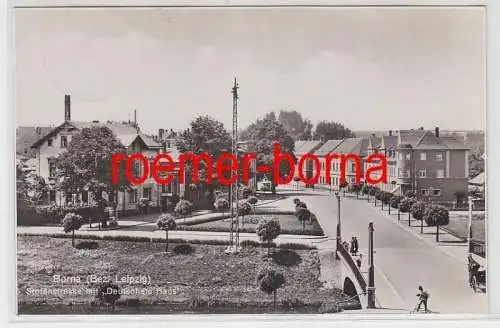 80161 Ak Borna Stofenstrasse mit 'Deutschem Haus' 1937