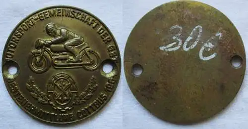 DDR GST Plakette Motorsport Gemeinschaft Bestenermittlung Cottbus 1964 (163445)