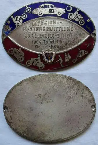 DDR Plakette Bezirksbestenermittlung Karl Marx Stadt ADMV 1964 (168454)