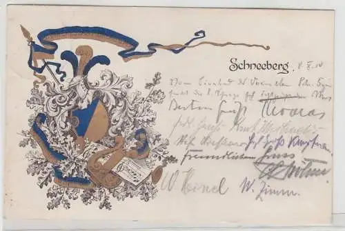 70795 Studentika Ak Schneeberg königliches Gymnasium 1910