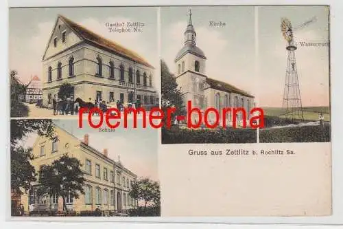 79993 Mehrbild Ak Gruß aus Zettlitz bei Rochlitz Gasthof Schule Wasserwerk 1907