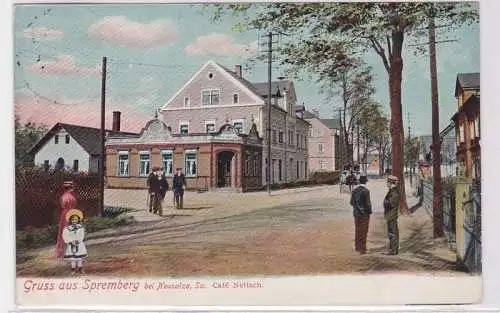 91130 Ak Gruß aus Spremberg bei Neusalza Café Neitsch 1911