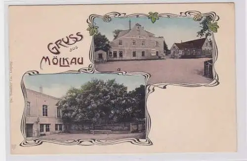 92257 Mehrbild Ak Gruß aus Mölkau Gasthof um 1900