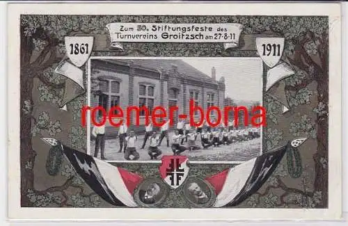 82096 Ak Zum 50. Stiftungsfeste des Turnvereins Groitzsch 1861-1911