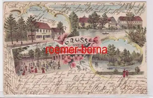 85812 Ak Lithographie Gruß aus Weissenbrunn Gasthof 1908