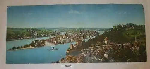 102805 Maximumkarte Panorama von Passau um 1910