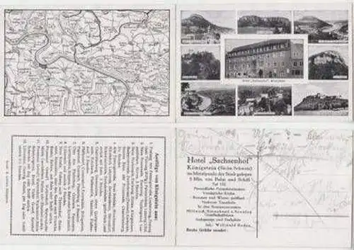 48681 Doppel Ak Königstein Hotel Sachsenhof um 1930