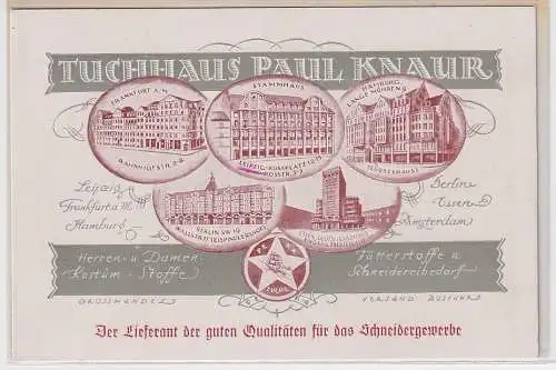 25338 Vertreterkarte Werbekarte Tuchhaus Paul Knaur Schneidergewerbe um 1920