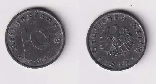 10 Pfennig Zink Münze alliierte Besatzung 1947 F Jäger 375 (101387)