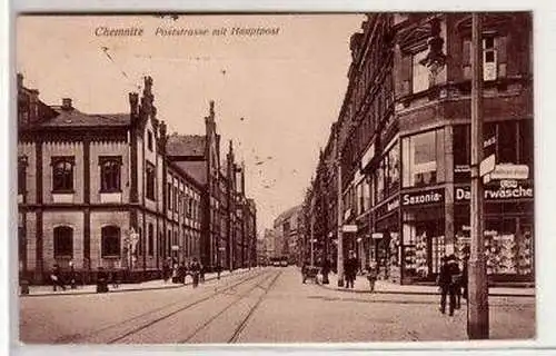 44039 Feldpost Ak Chemnitz Poststraße m. Hauptpost 1916