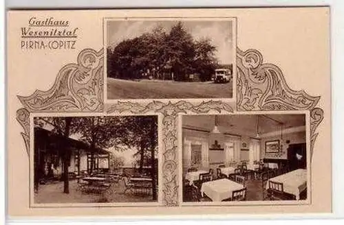 44493 Ak Pirna Copitz Gasthaus Wesenitztal um 1930