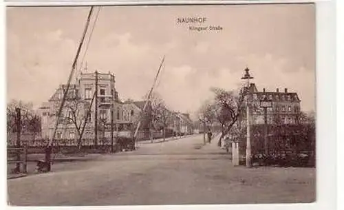 43072 Ak Naunhof Klingaer Straße Bahnübergang 1913