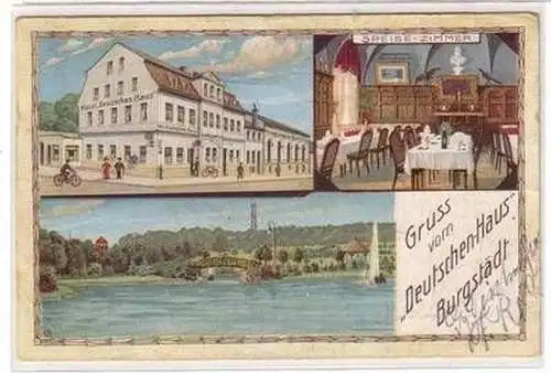 56816 Mehrbild Ak Gruss vom "Deutschen Haus" Burgstädt 1913