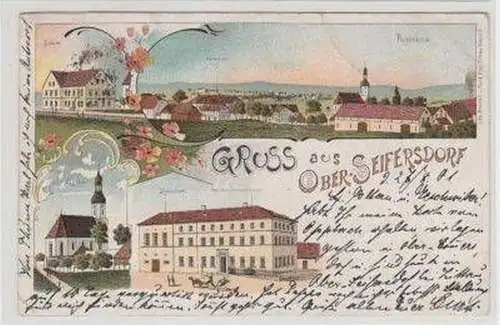46147 Ak Lithographie Gruß aus Ober Seifersdorf 1901