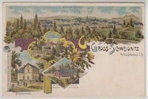 46121 Ak Lithographie Gruß aus Großschweidnitz 1900