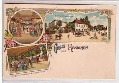 44435 Ak Lithographie Gruss aus Hänichen um 1900