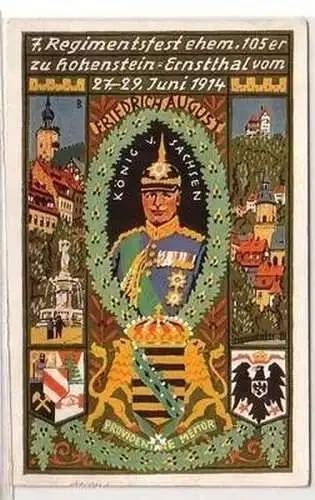 55264 Ak 7. Regimentsfest ehem.105er zu Hohenstein Ernstthal 1914