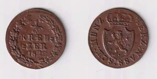 1/4 Kreuzer Kupfer Münze Nassau 1822 Wilhelm 1816-1839 vz (170432)