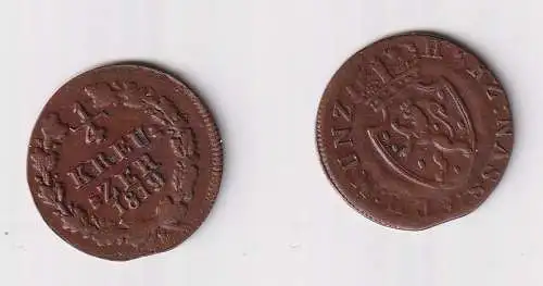 1/4 Kreuzer Kupfer Münze Nassau 1819 Wilhelm 1816-1839 vz (170352)