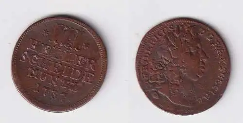 3 Heller Kupfer Münze Hessen Kassel 1737 f.ss (170376)