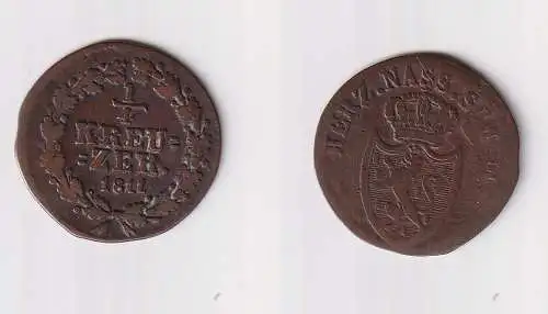 1/4 Kreuzer Kupfer Münze Nassau 1811 (170735)
