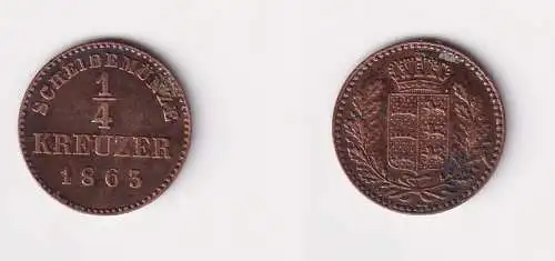 1/4 Kreuzer Kupfer Münze Württemberg 1863 ss+ (170383)