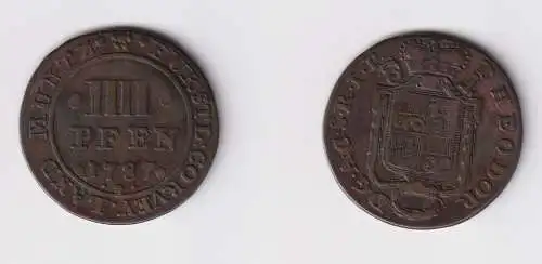 4 Pfennig Kupfer Münze Corvey 1787 Fürstlicher Stift Abtei (170504)