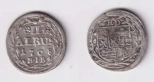 2 Albus Silber Münze Hessen Darmstadt 1708 BIB ss (170583)