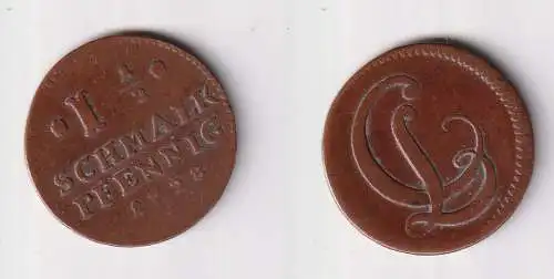 1 1/2 Pfennig Kupfer Münze Schmalkalden 1728 Hessen-Kassel (170476)