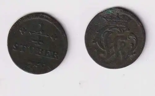 1/4 Stüber Kupfer Münze Wied-Runkel 1758 Joh. Ludw. Adolf 1706-1762 (170628)