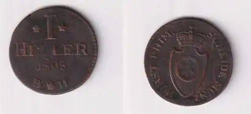 1 Heller Münze Fürstprimatische Staaten 1808 BH Carl Theodor 1800-1810 (170634)