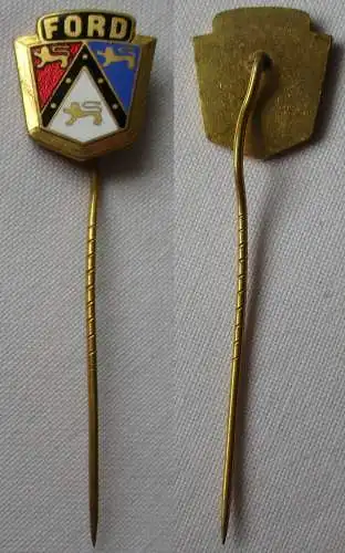 alte emaillierte Anstecknadel Logo Fahrzeughersteller Ford um 1980 (139284)