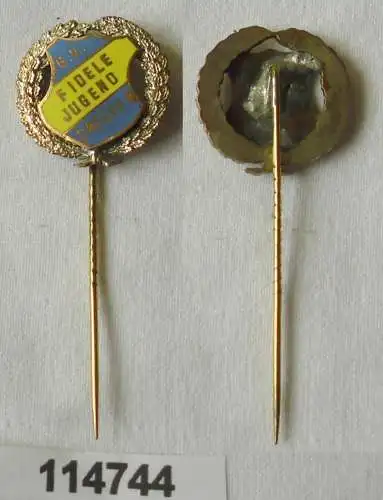 alte emaillierte Anstecknadel G.V. Fidele Jugend Dresden um 1930 (114744)