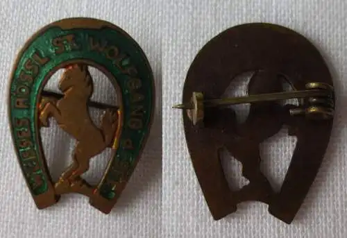 emailliertes Abzeichen Hufeisen Weißes Rössl St.Wolfgang am See  (160480)
