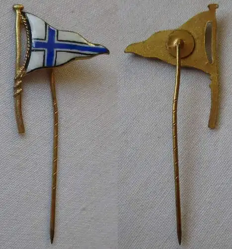 emaillierte Anstecknadel Schiffswerft Finnland Flagge blau weiß (142408)