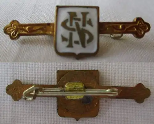 emailliertes Abzeichen mit Initialen SN auf weißem Grund um 1930 (166588)