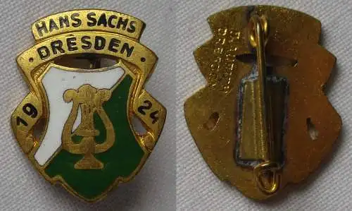 emailliertes Abzeichen Männergesangverein Hans Sachs Dresden 1924 (138585)